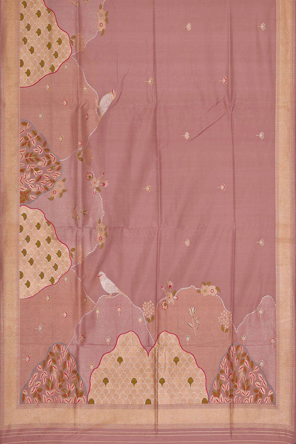 Image of Banarasi Silk Dull Peach Saree