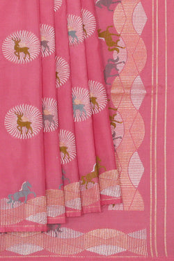 Image of Banarasi Silk Pink Saree