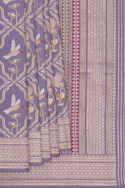 Image of Banarasi Silk Lavender Saree