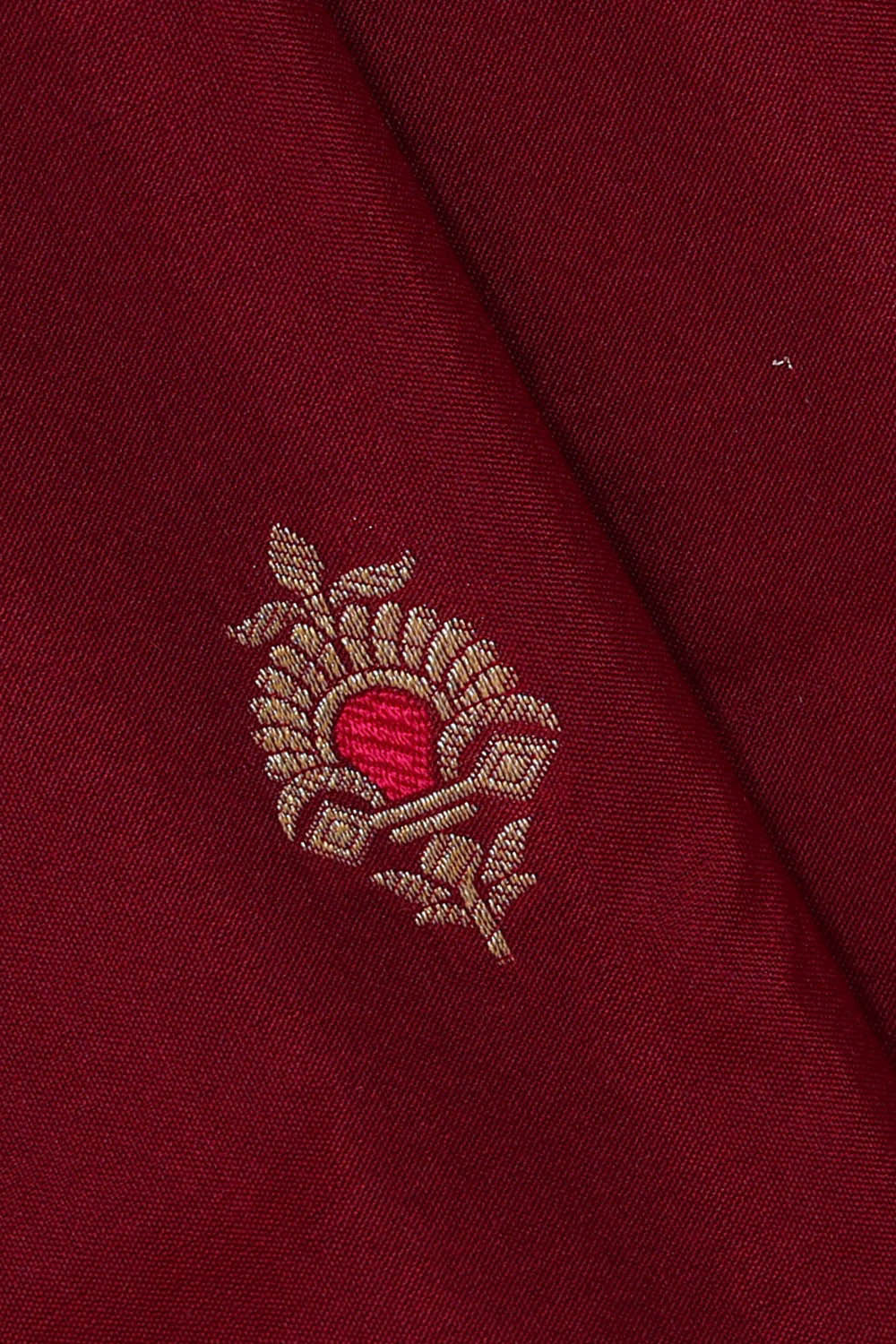 Image of Banarasi Silk Dark Red Saree
