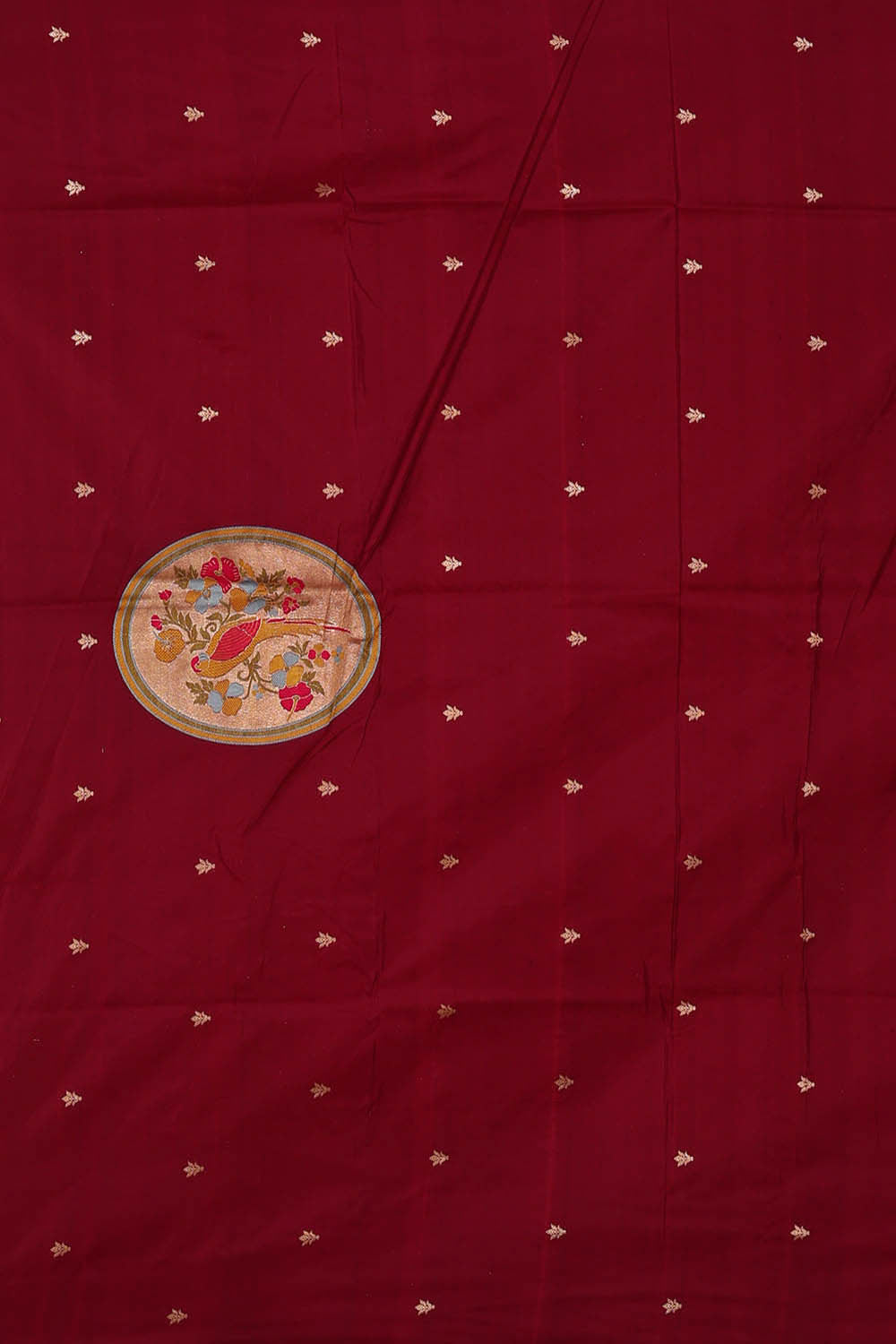 Image of Banarasi Silk Dark Red Saree