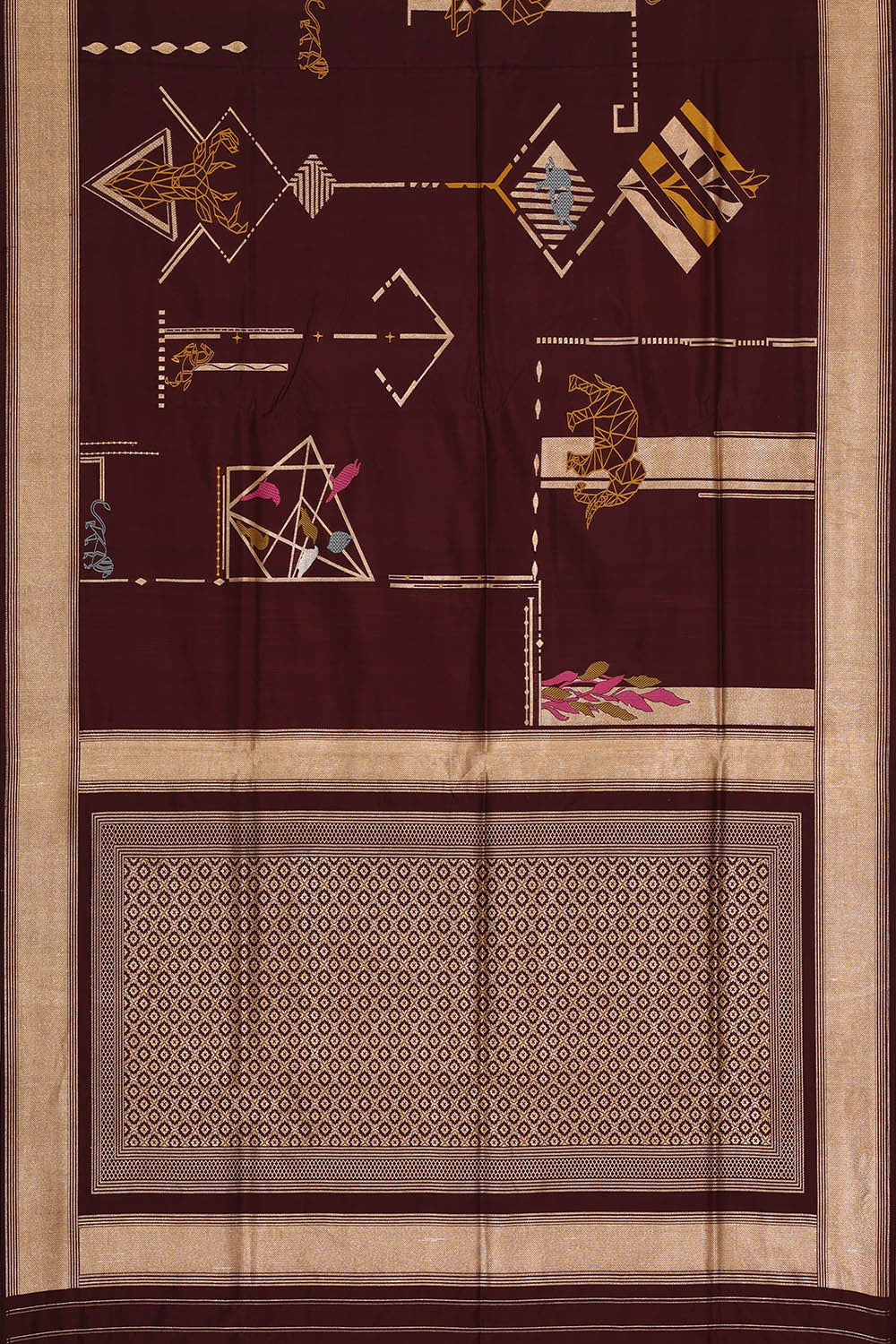 Image of Banarasi Silk Maroon Saree