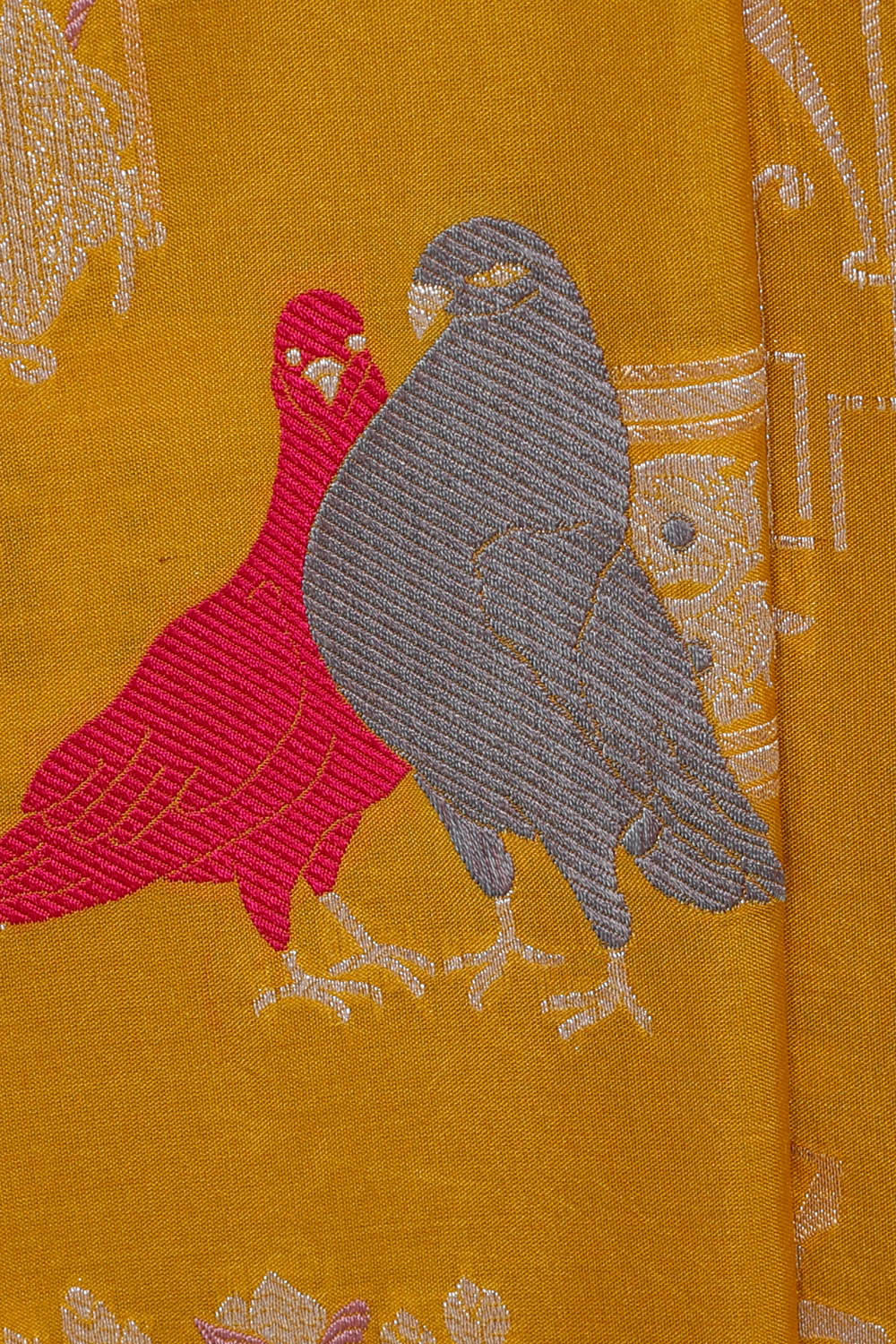 Image of Banarasi Silk Mustard Yellow Saree