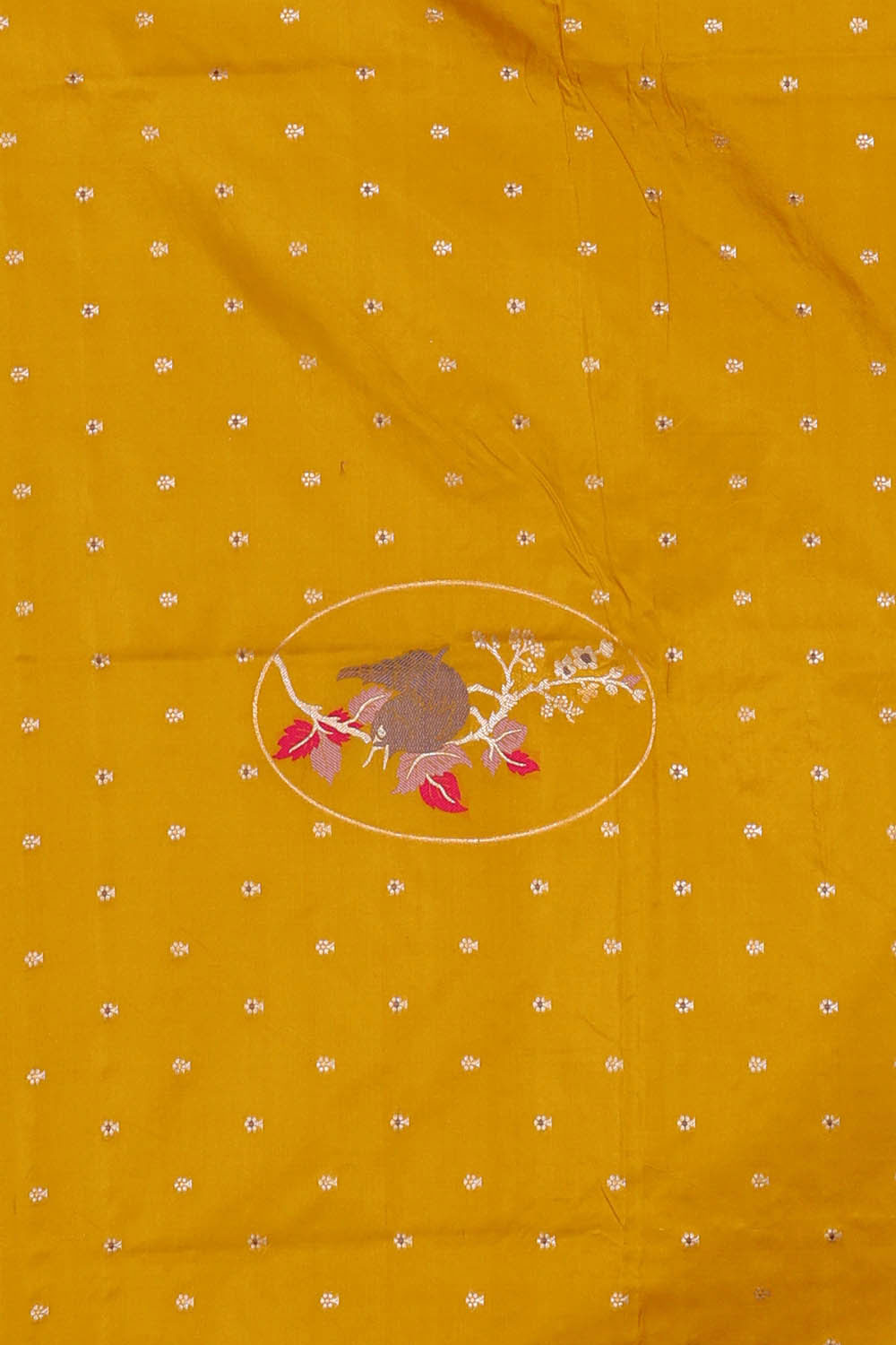 Image of Banarasi Silk Mustard Yellow Saree