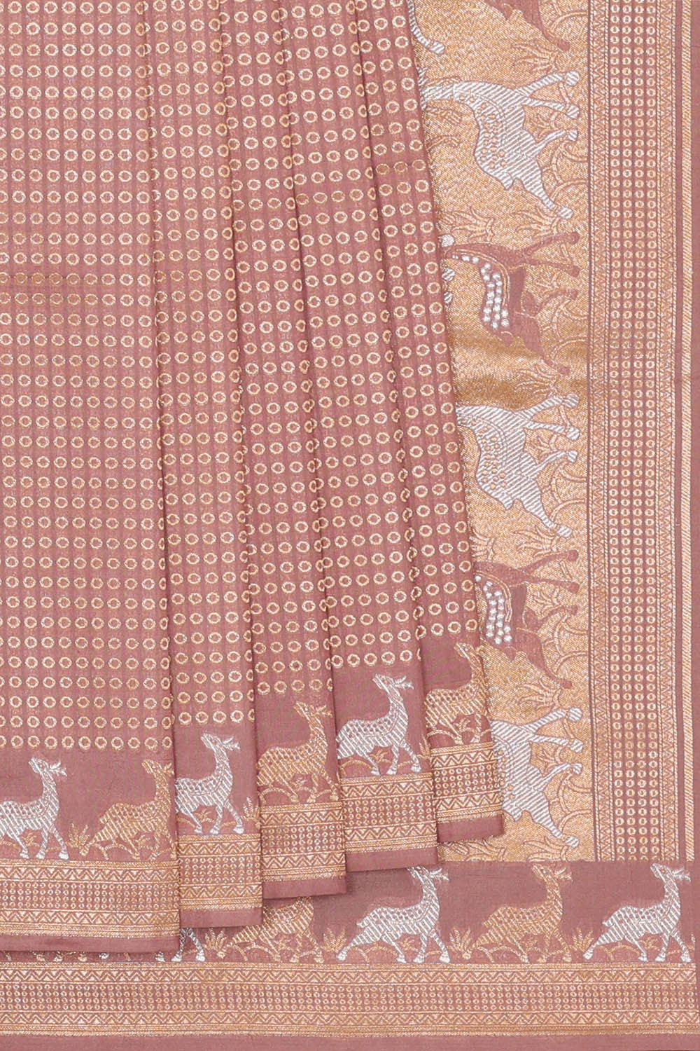 Image of Banarasi Silk Dull Peach Saree