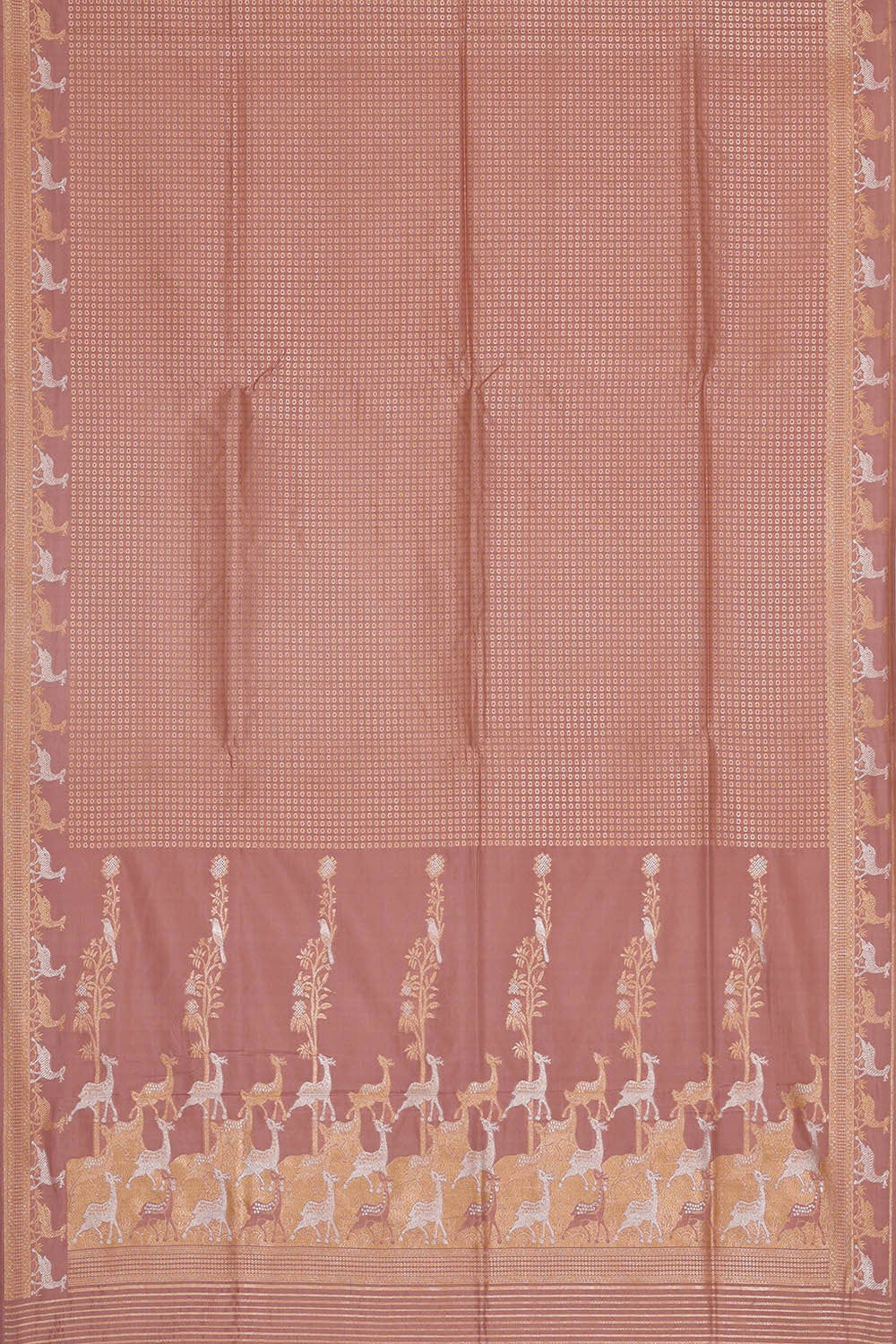 Image of Banarasi Silk Dull Peach Saree