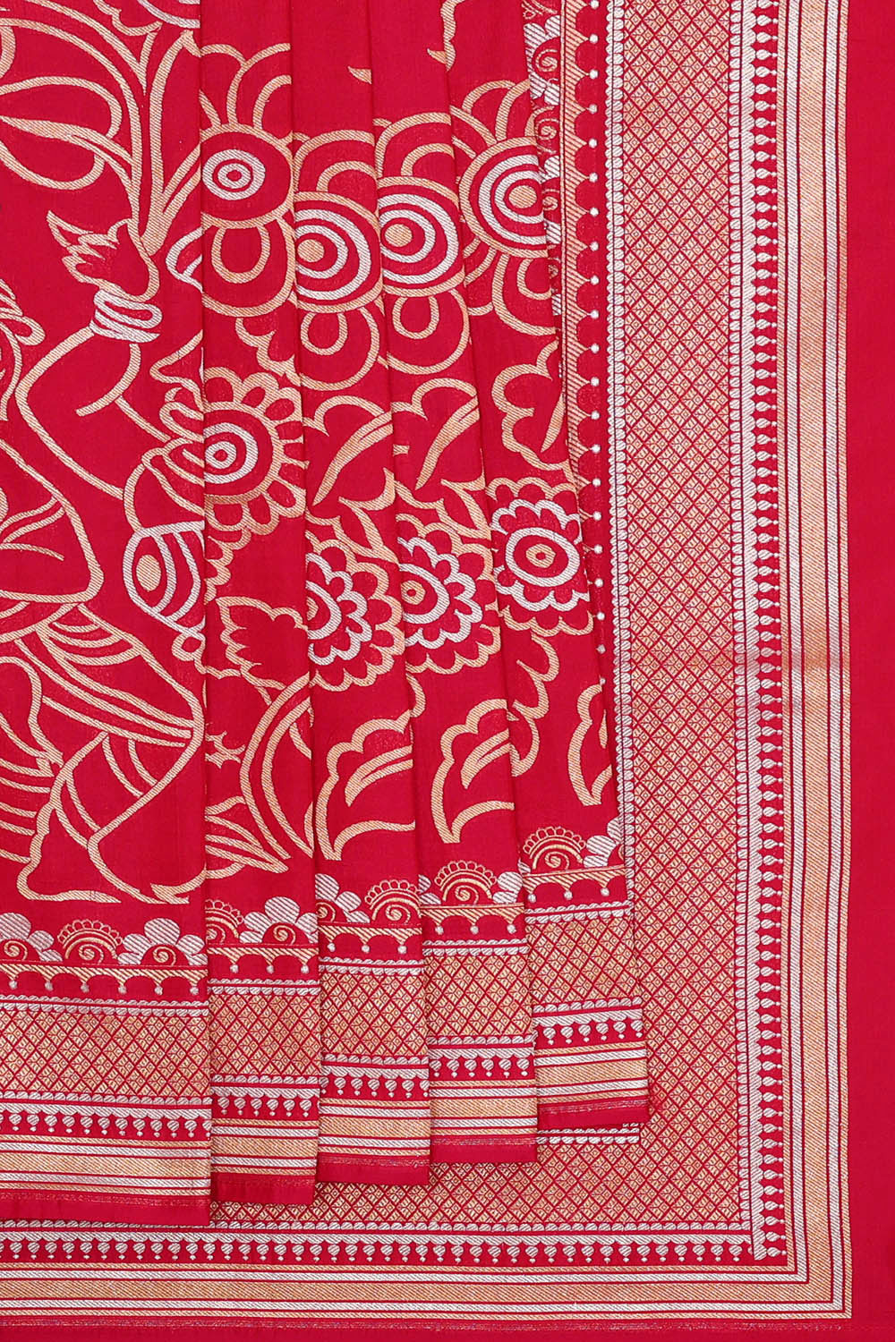 Image of Banarasi Silk Red Saree