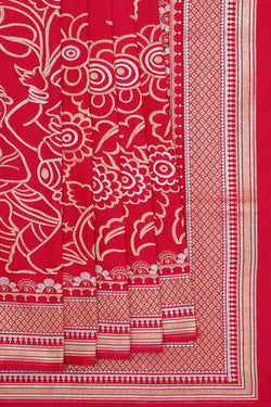 Image of Banarasi Silk Red Saree