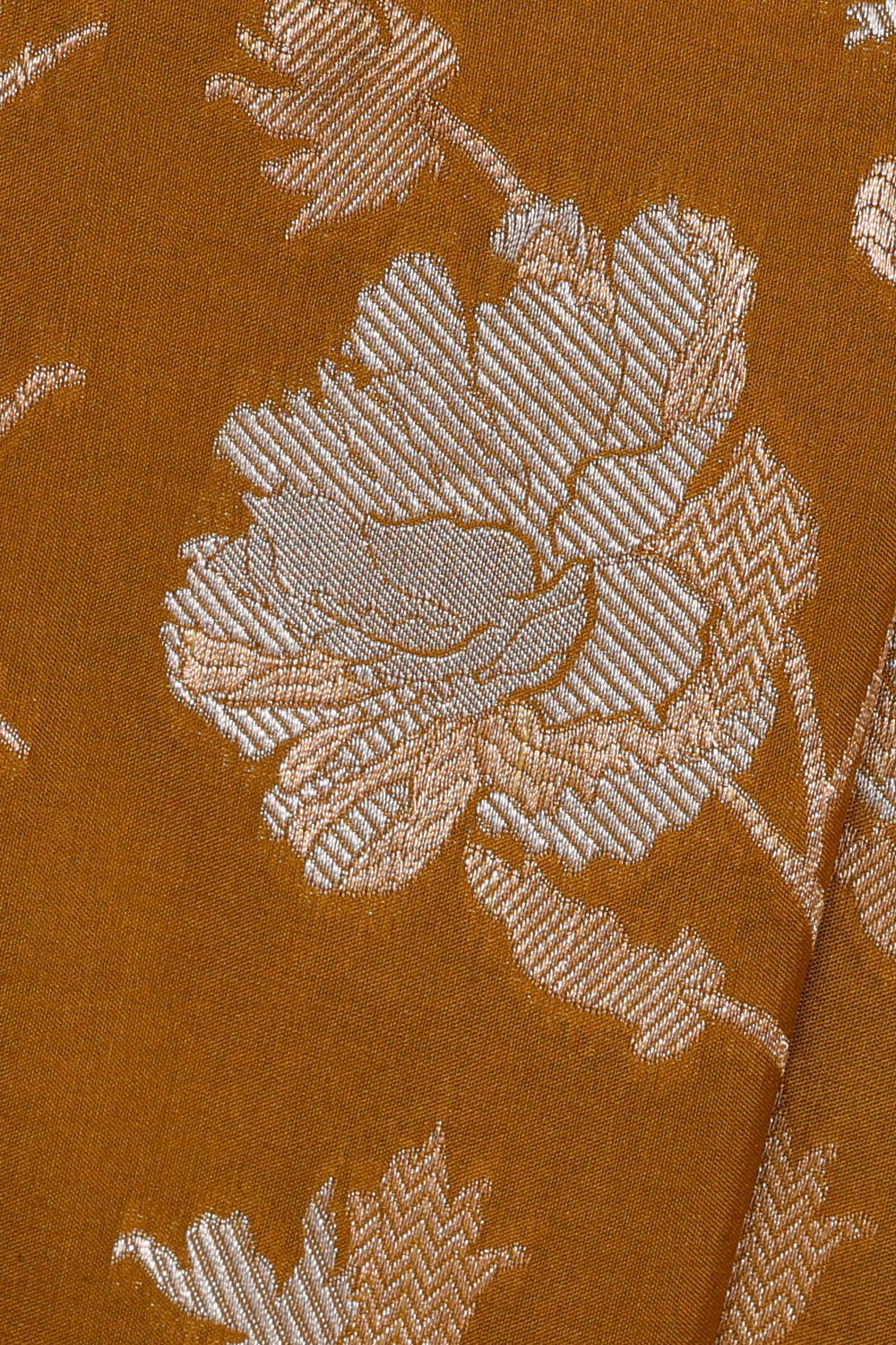 Image of Banarasi Silk Mustard Brown Saree