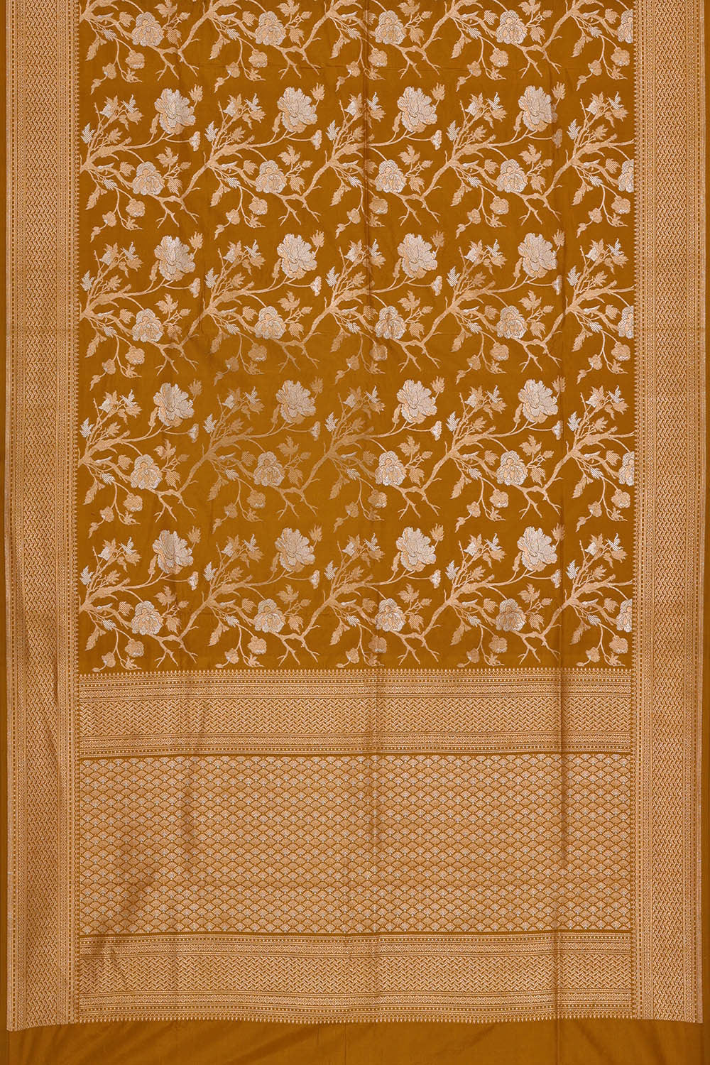 Image of Banarasi Silk Mustard Brown Saree