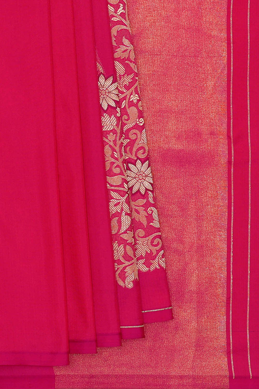 Image of Banarasi Silk Rani Pink Saree