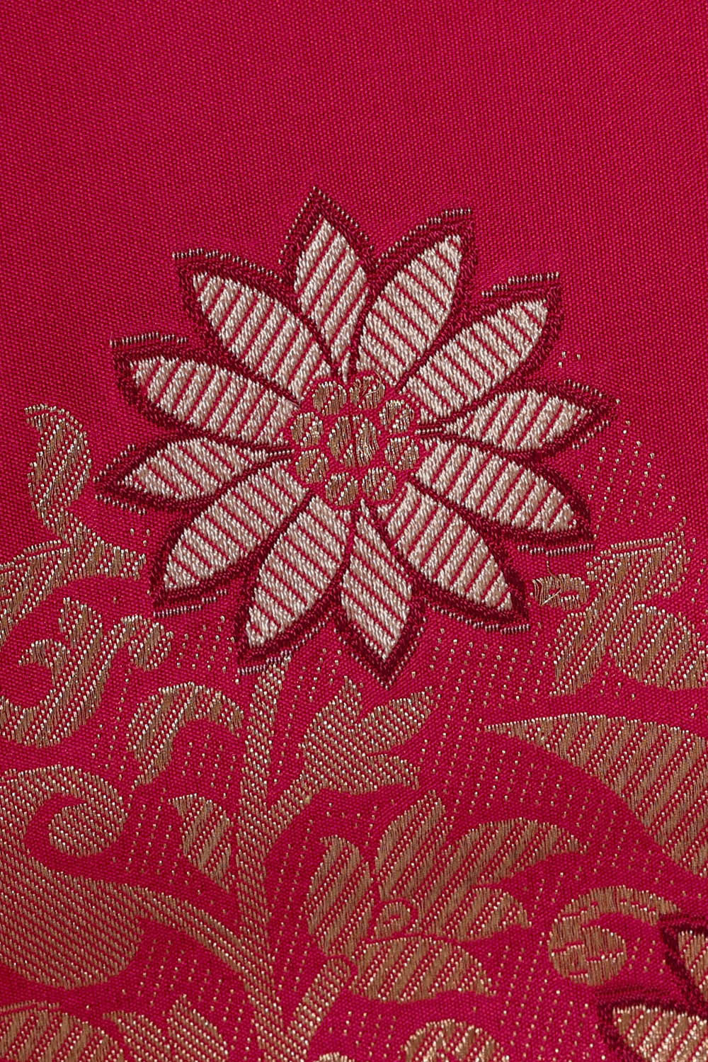 Image of Banarasi Silk Rani Pink Saree