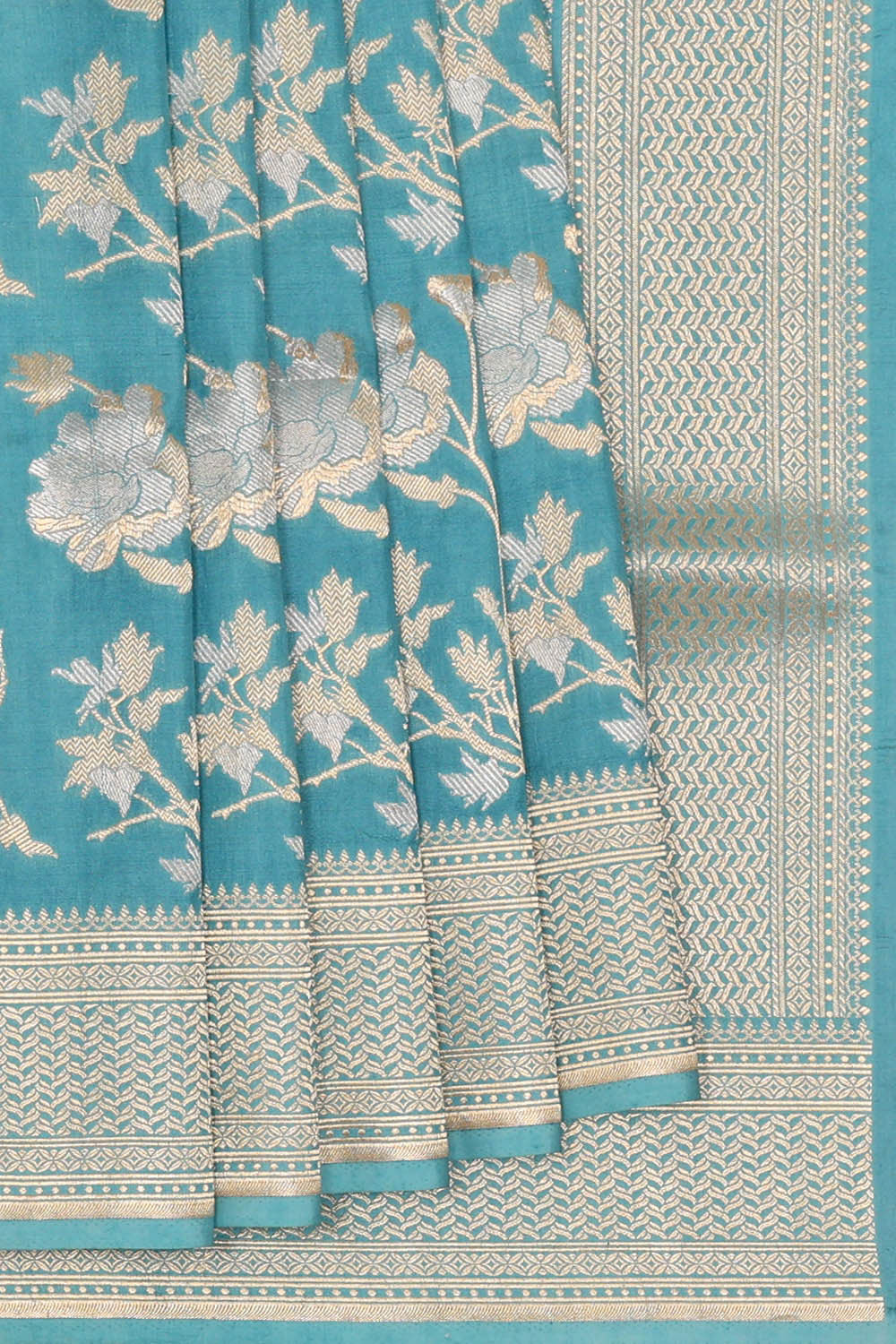 Image of Banarasi Silk Blue Saree