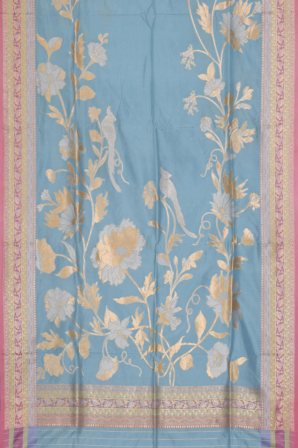 Image of Banarasi Silk Blue Saree