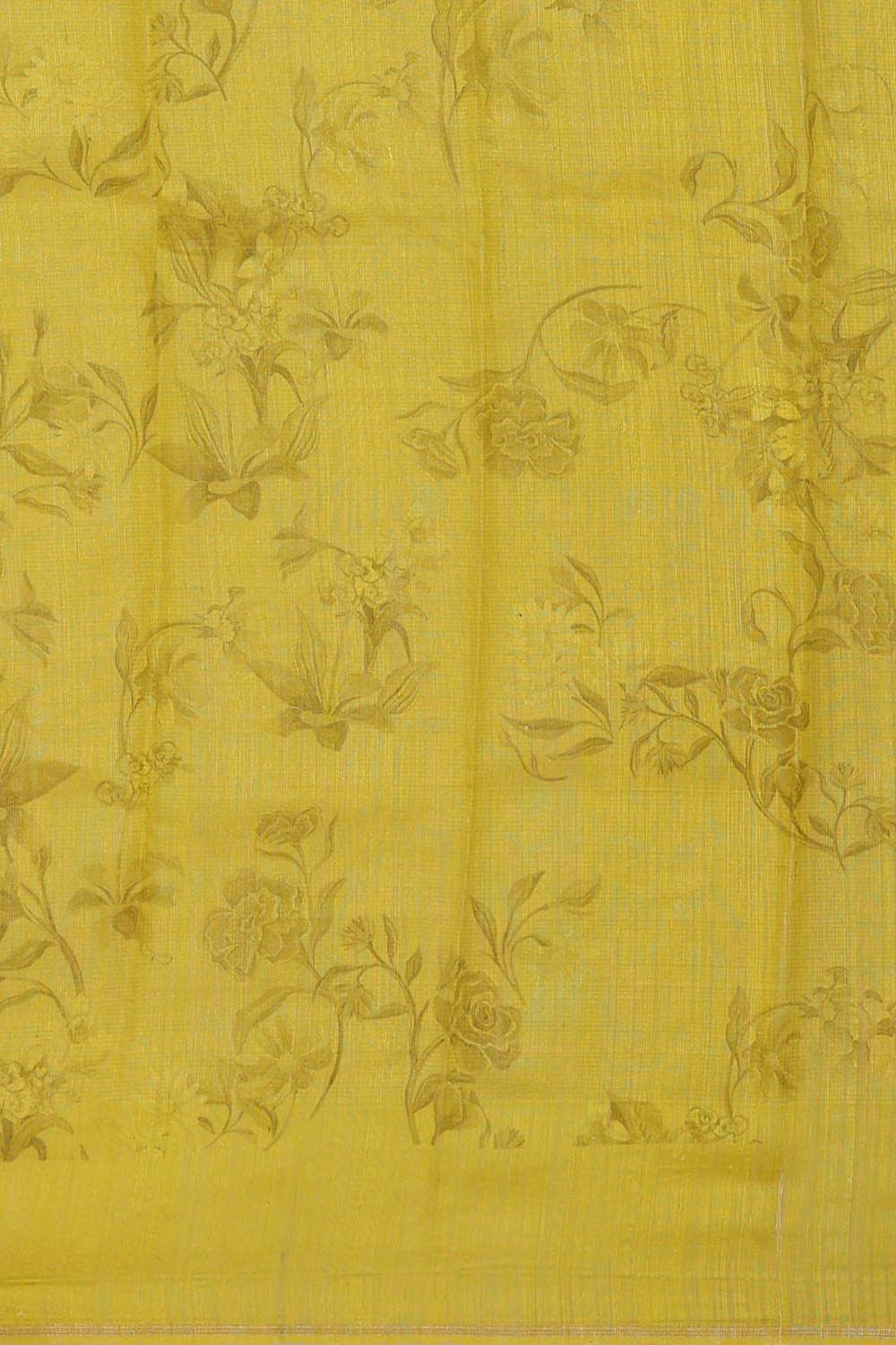 Image of Banarasi Organza Kora Yellow Saree