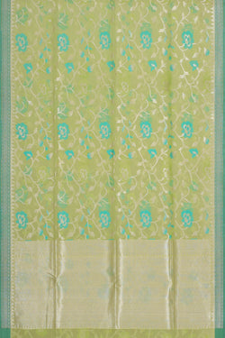 Image of Banarasi Organza Kora Green Saree