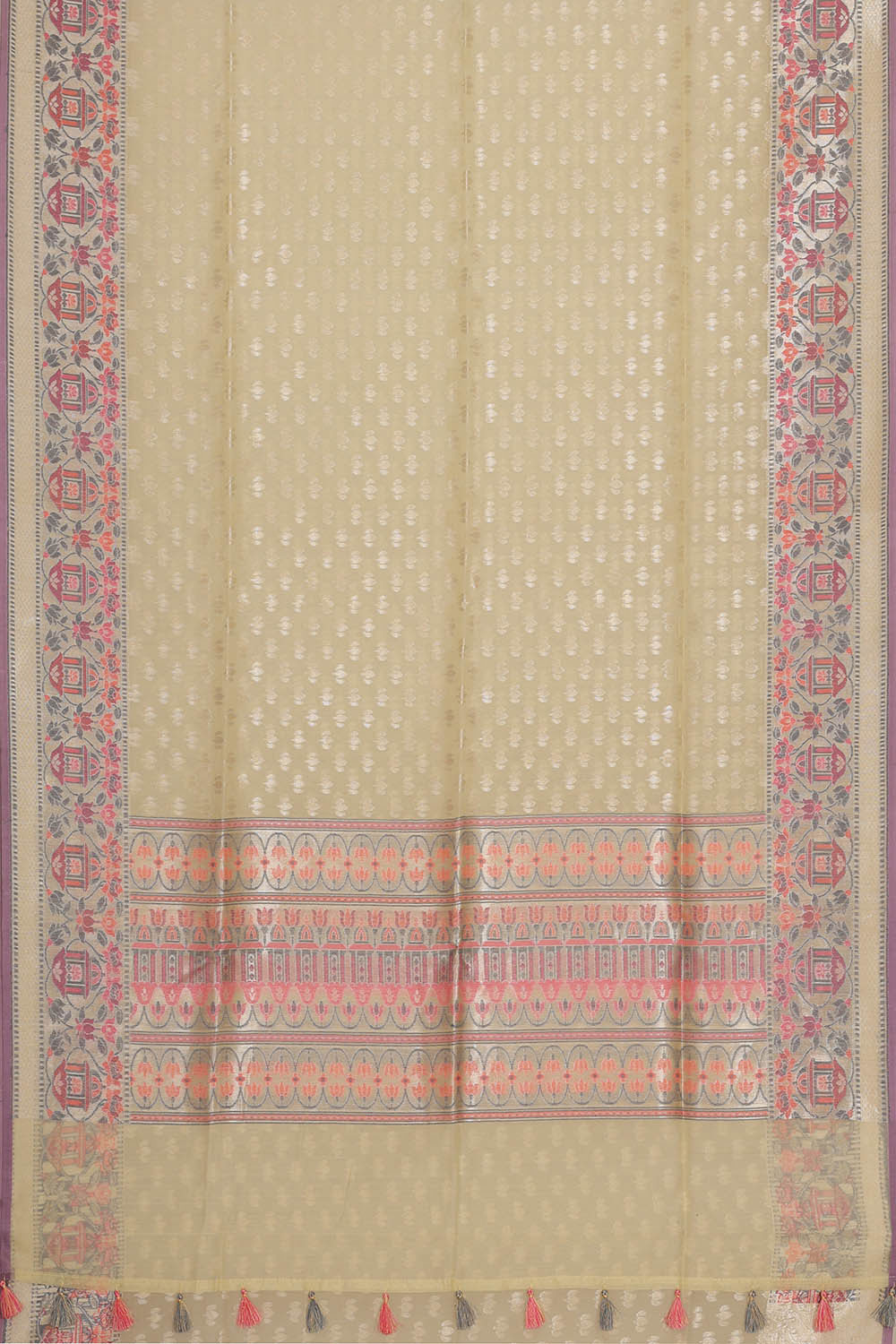 Banarasi Organza Kora Cream Saree
