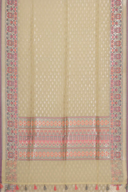 Image of Banarasi Organza Kora Cream Saree
