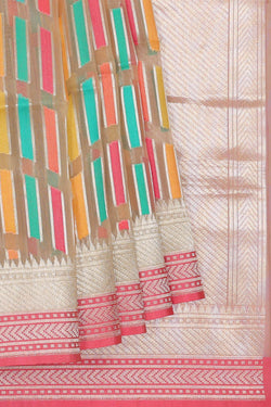 Image of Banarasi Organza Kora Multicolour Saree