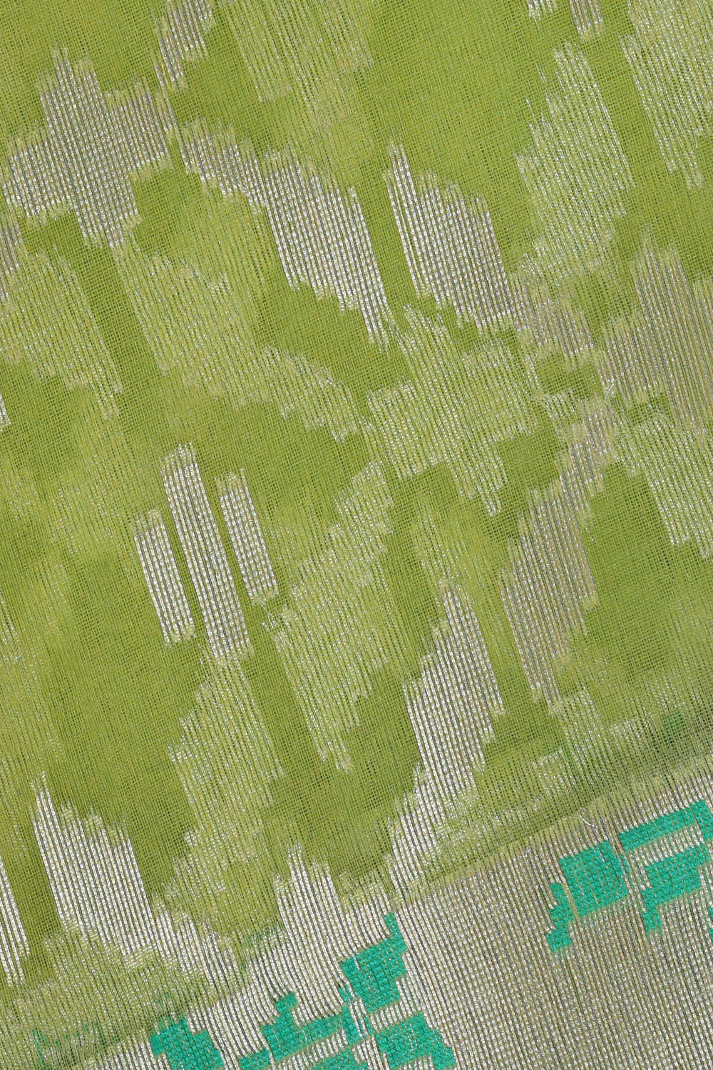Image of Banarasi Organza Kora Green Saree