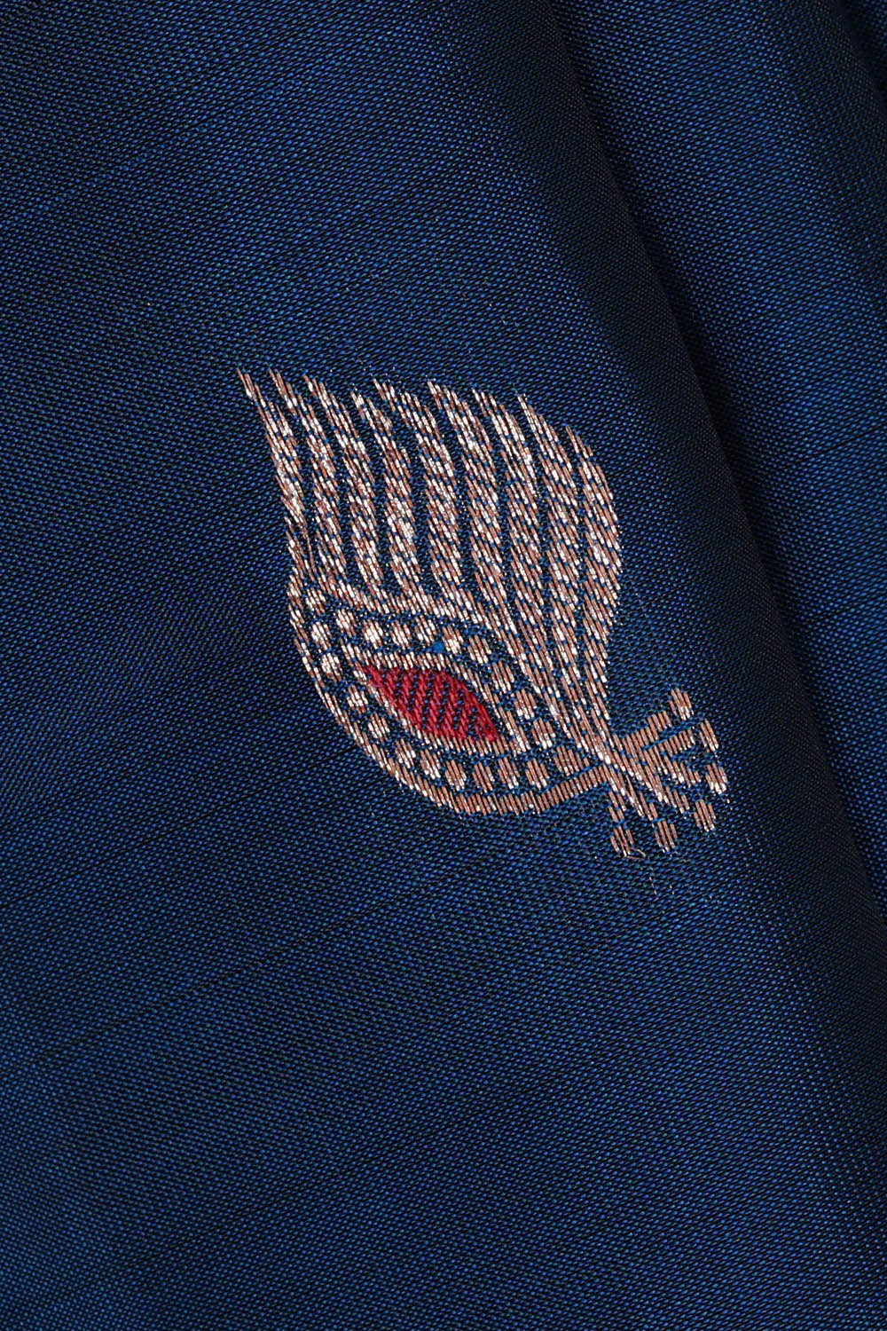 Kanchipattu Peacock Blue Brocade Saree