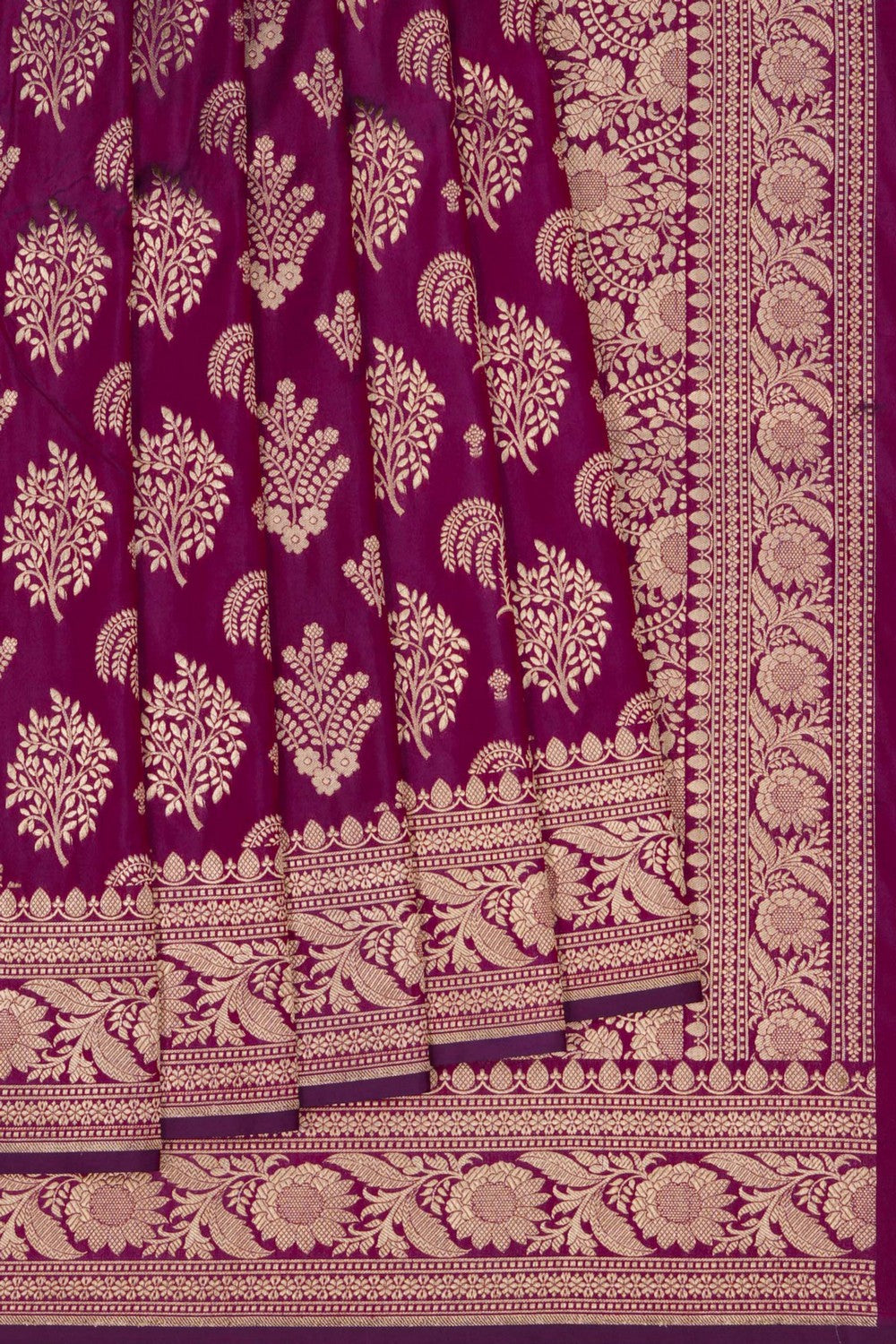 Banarasi Katan Silk Magenta Saree