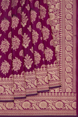 Image of Banarasi Katan Silk Magenta Saree