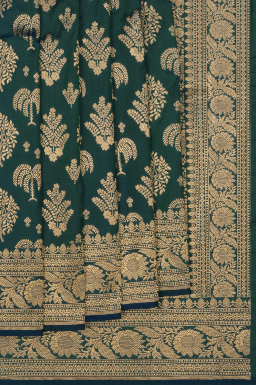 Image of Banarasi Katan Silk Peacock Green Saree