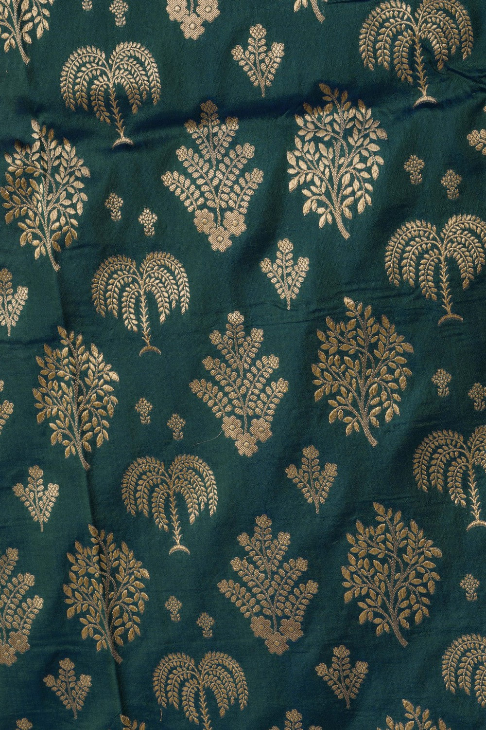 Image of Banarasi Katan Silk Peacock Green Saree