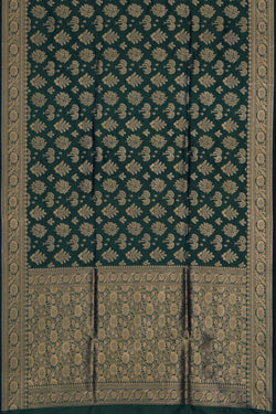Image of Banarasi Katan Silk Peacock Green Saree