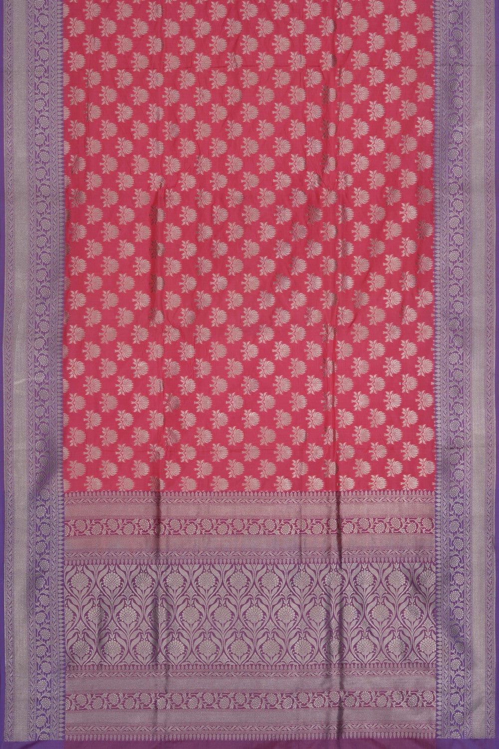 Image of Banarasi Katan Silk Coral Pink Saree