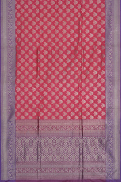 Image of Banarasi Katan Silk Coral Pink Saree
