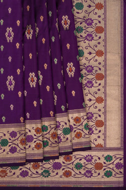 Image of Banarasi Katan Silk Purple Saree