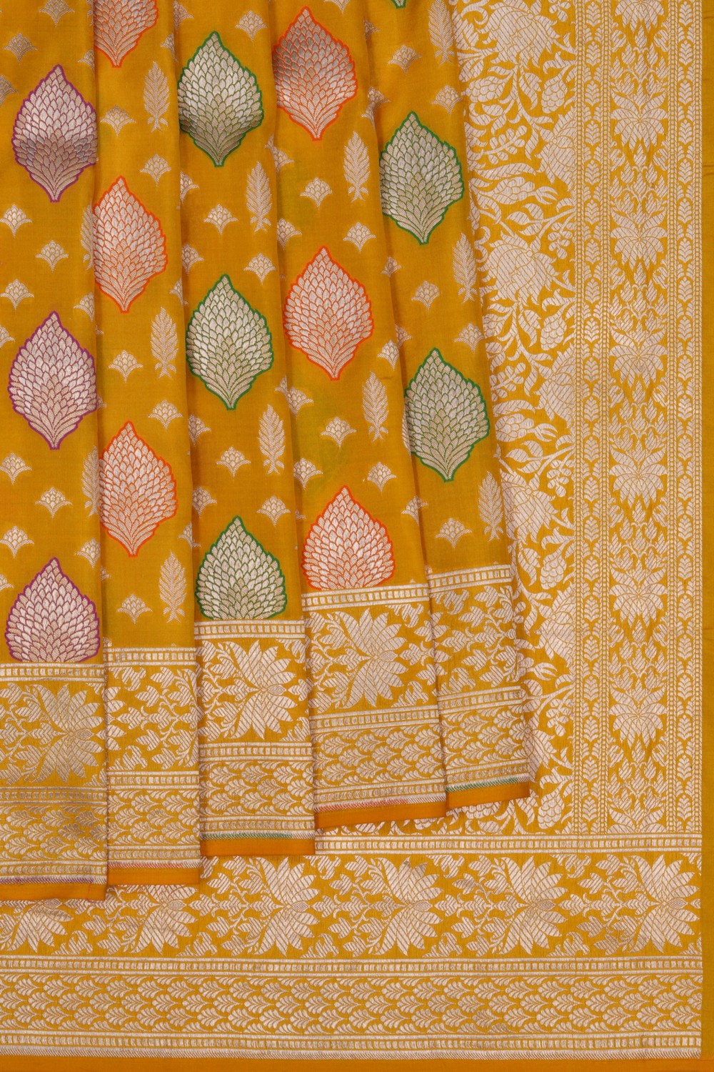 Image of Banarasi Katan Silk Yellow Saree