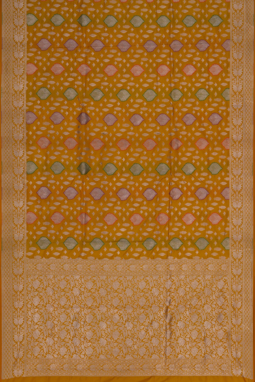 Image of Banarasi Katan Silk Yellow Saree