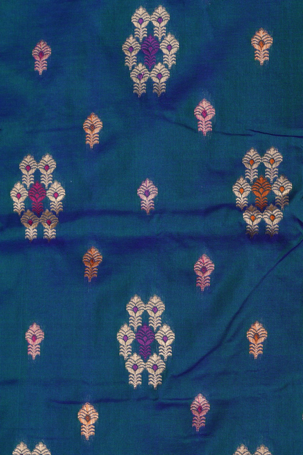Image of Banarasi Katan Silk Blue Saree