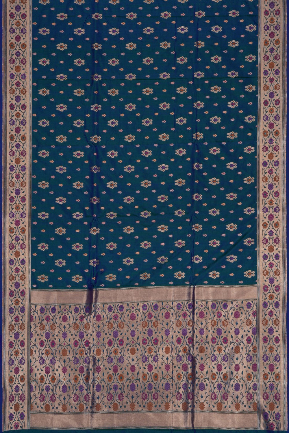 Image of Banarasi Katan Silk Blue Saree