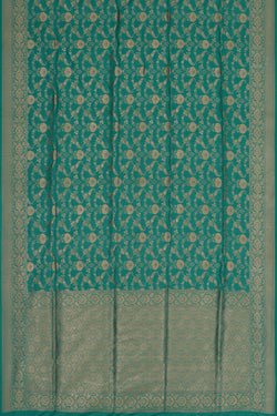 Image of Banarasi Katan Silk Turquoise Green Saree