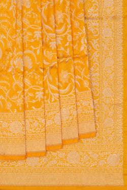 Image of Banarasi Katan Silk Yellow Saree