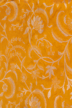 Image of Banarasi Katan Silk Yellow Saree