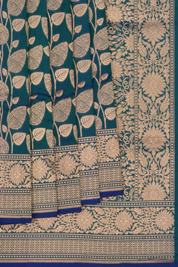 Image of Banarasi Katan Silk Blue Saree