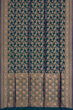 Image of Banarasi Katan Silk Blue Saree