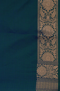 Image of Banarasi Katan Silk Blue Saree