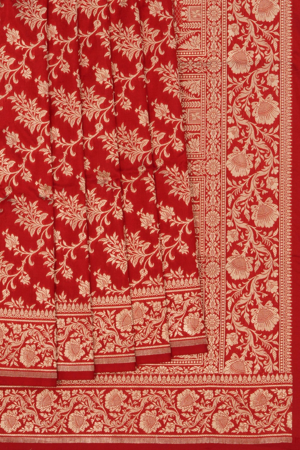 Image of Banarasi Katan Silk Red Saree