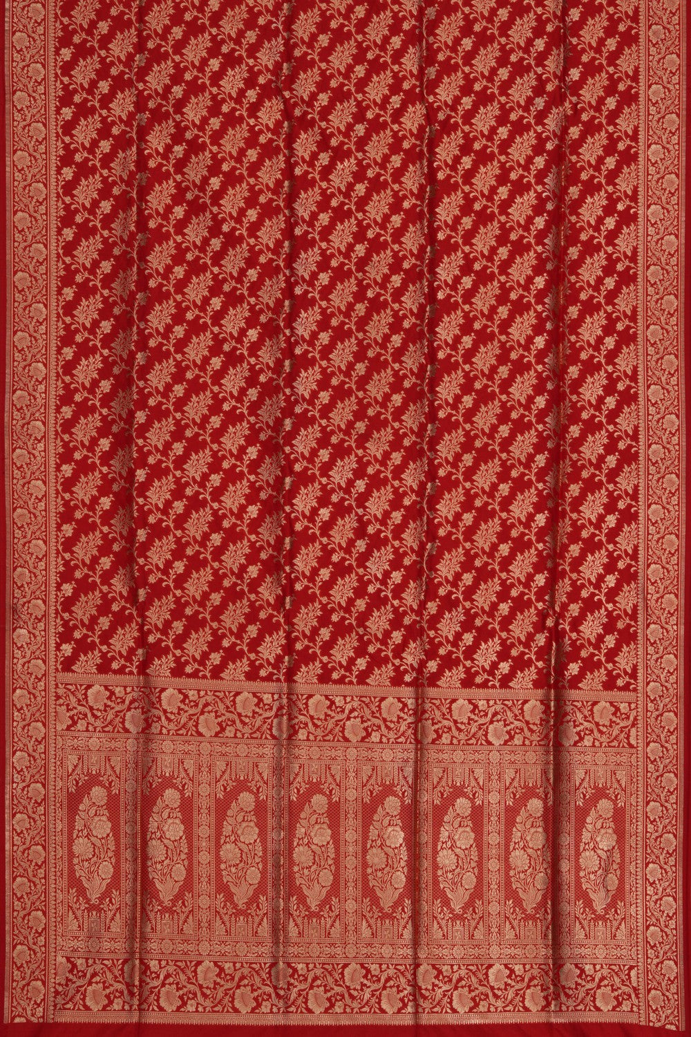 Image of Banarasi Katan Silk Red Saree