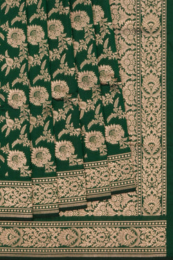 Image of Banarasi Katan Silk Green Saree