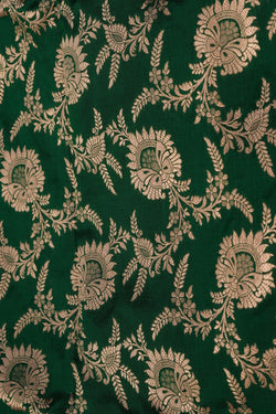 Image of Banarasi Katan Silk Green Saree