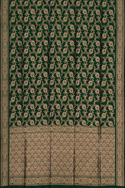Image of Banarasi Katan Silk Green Saree