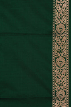 Image of Banarasi Katan Silk Green Saree
