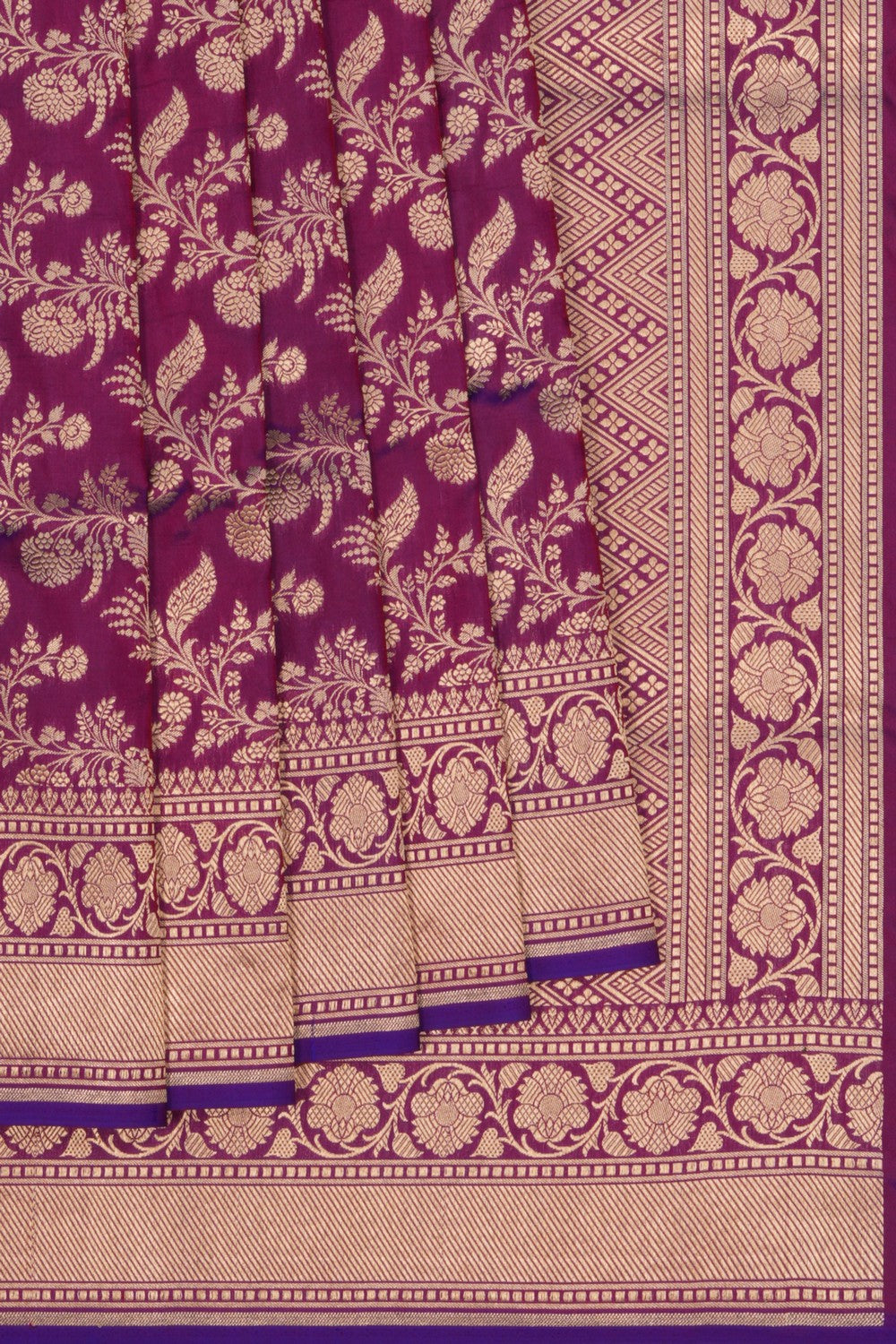 Banarasi Katan Silk Violet Saree